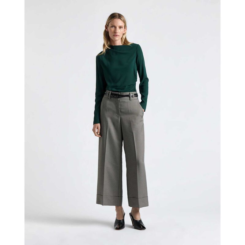 Cue Soft Viscose Draped Long Sleeve Top image number 6